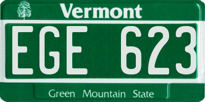 VT license plate EGE623