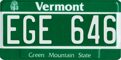 VT license plate EGE646