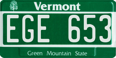 VT license plate EGE653
