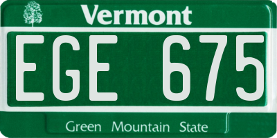 VT license plate EGE675