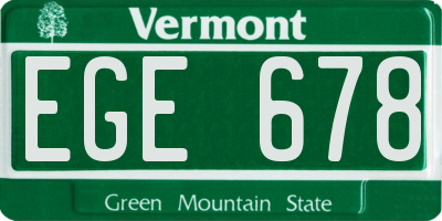 VT license plate EGE678