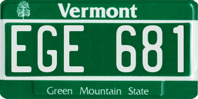 VT license plate EGE681