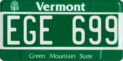 VT license plate EGE699