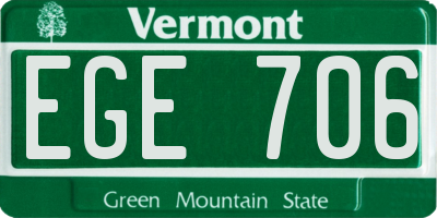 VT license plate EGE706