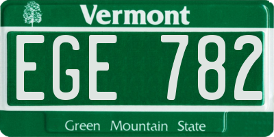 VT license plate EGE782