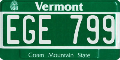 VT license plate EGE799