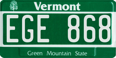 VT license plate EGE868