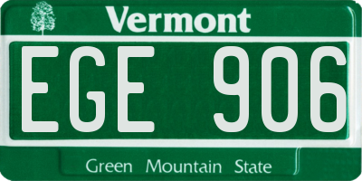 VT license plate EGE906