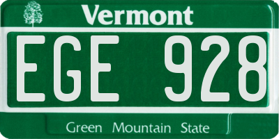 VT license plate EGE928