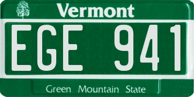 VT license plate EGE941