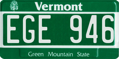 VT license plate EGE946