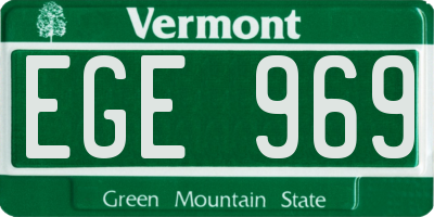 VT license plate EGE969