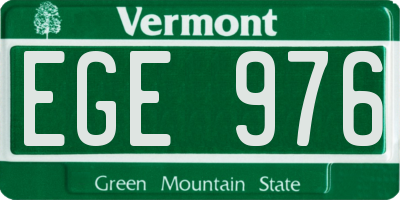 VT license plate EGE976