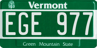 VT license plate EGE977