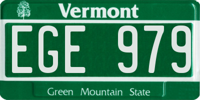 VT license plate EGE979