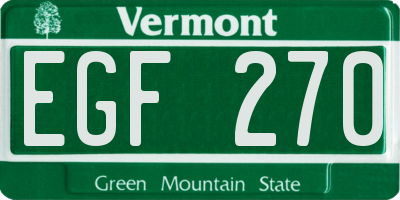 VT license plate EGF270