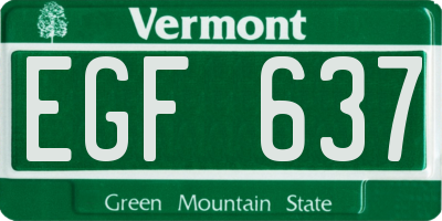VT license plate EGF637