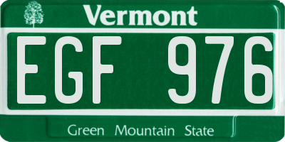VT license plate EGF976