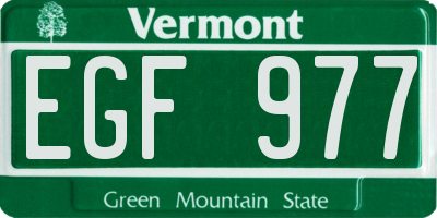 VT license plate EGF977