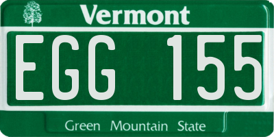 VT license plate EGG155
