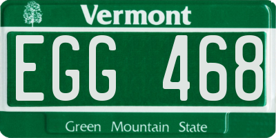 VT license plate EGG468