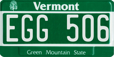 VT license plate EGG506