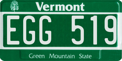 VT license plate EGG519