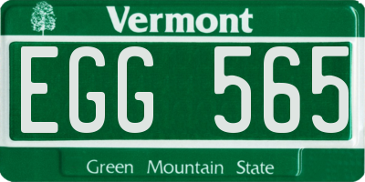 VT license plate EGG565