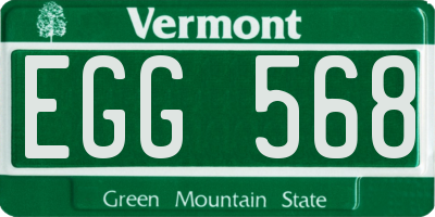 VT license plate EGG568