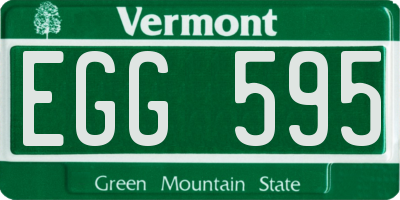 VT license plate EGG595