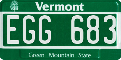VT license plate EGG683