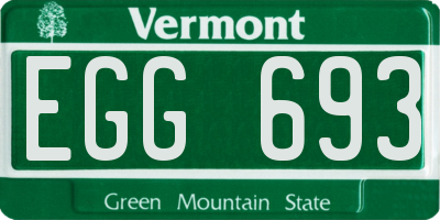 VT license plate EGG693