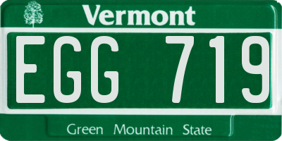 VT license plate EGG719