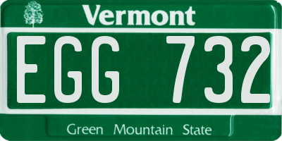 VT license plate EGG732