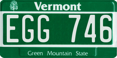 VT license plate EGG746