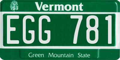 VT license plate EGG781