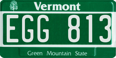 VT license plate EGG813