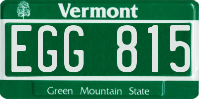 VT license plate EGG815