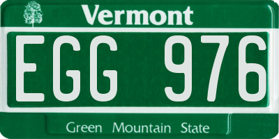 VT license plate EGG976