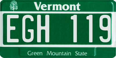 VT license plate EGH119