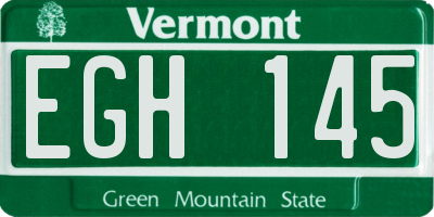 VT license plate EGH145
