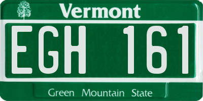 VT license plate EGH161