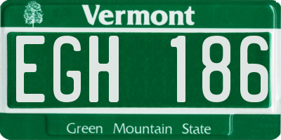 VT license plate EGH186