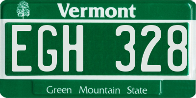 VT license plate EGH328