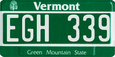 VT license plate EGH339