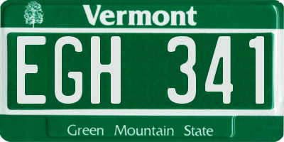 VT license plate EGH341