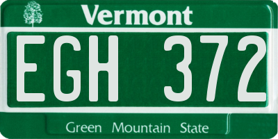 VT license plate EGH372