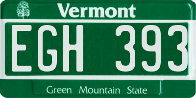 VT license plate EGH393