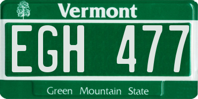 VT license plate EGH477