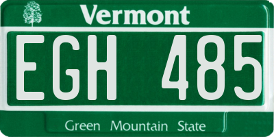 VT license plate EGH485